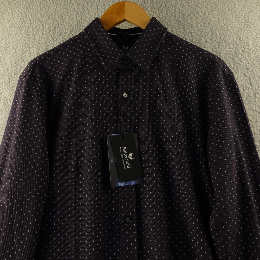 Buttercloth Men's Dot Dress Shirt NWT